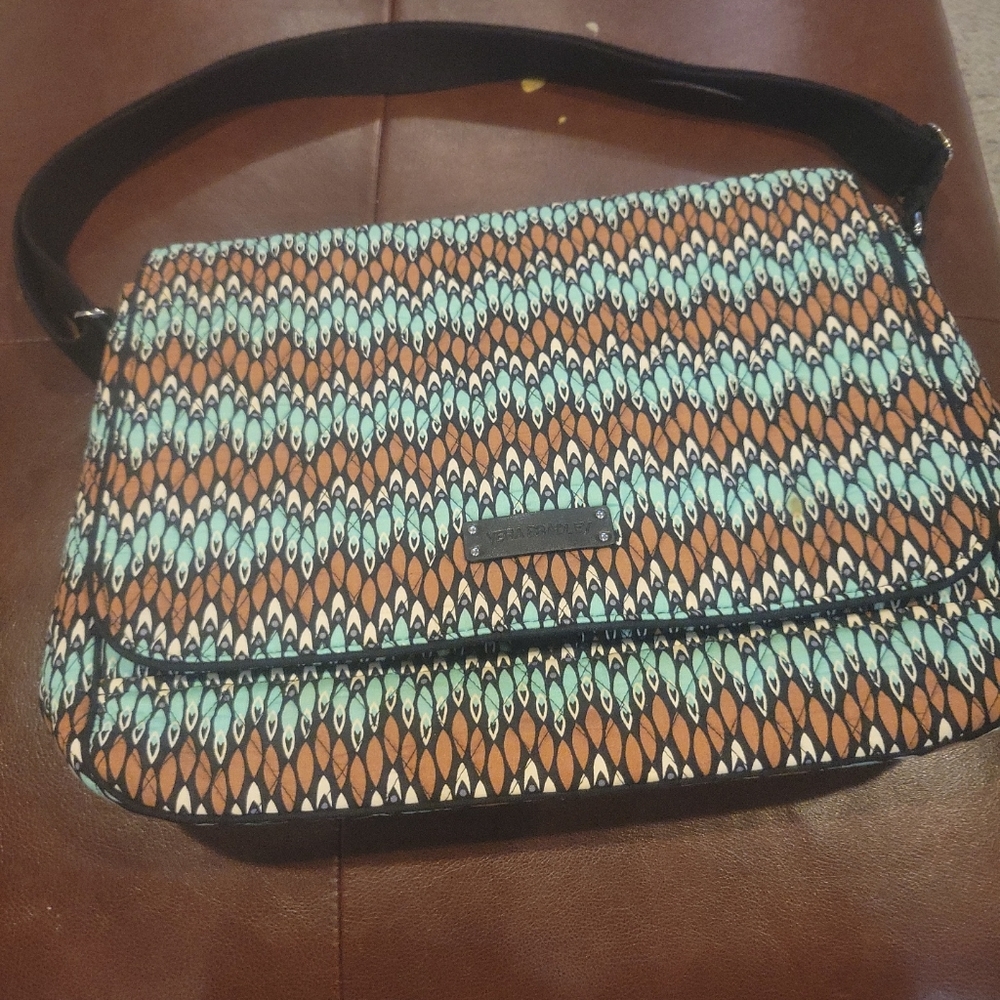 Vera Bradley Retired Sierra Stream Messenger Laptop Crossbody  Bag